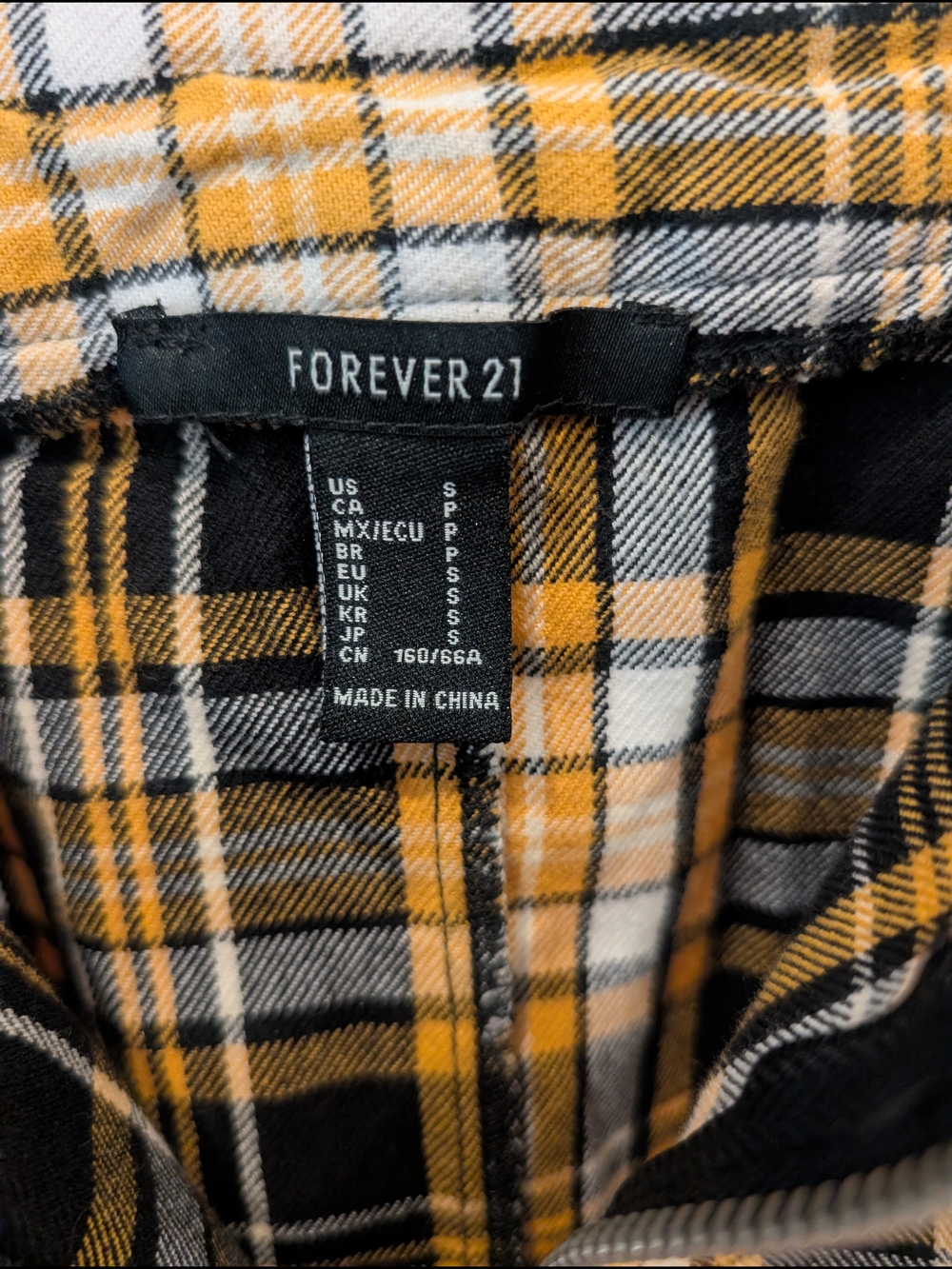 Forever 21 Yellow and Black Plaid Zip-Front Mini Skirt With Pockets Small - Picture 3 of 7